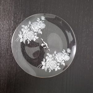 Floral Glass Jewelry Plate